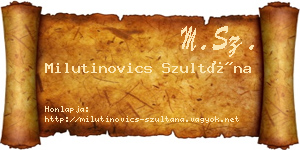 Milutinovics Szultána névjegykártya